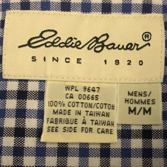 EDDIE BAUER SS All Cotton Checked Shirt - Picture 3 of 6